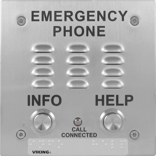 ADA Compliant Two Button Stainless Steel Emergency Phone with Dialer and Voice Announcer  Flush Mount with included Rough-In Box or Surface Mount with an Optional VE-5x5 with CE Mark