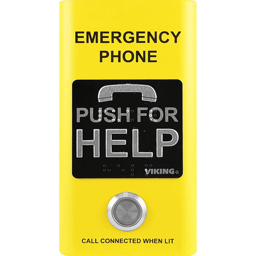 ADA Compliant Emergency Phone with Dialer and Voice Announcer  Blue with in. in. Policein. in. Verbiage  Surface Mount Only with Enhanced Weather Protection (EWP)