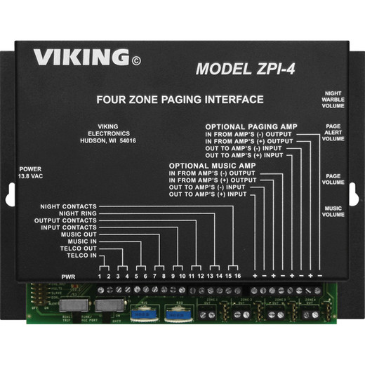 Viking Multi-Zone Paging Interface Touch Tone Controlled - ZPI-4