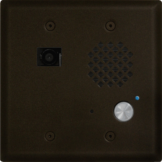 Oil Rubbed Bronze Entry Phone with Color Video Camera  Auto Disconnect  Blue LED  Flush Mount in a Double Gang Box or Surface Mount with an Optional VE-5x5