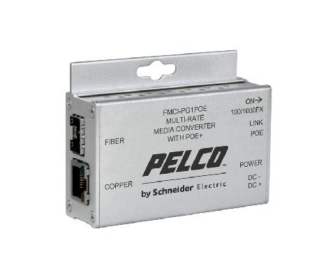 Pelco FMCI-PG1POE Gigabit PoE Fiber Media Converter front view