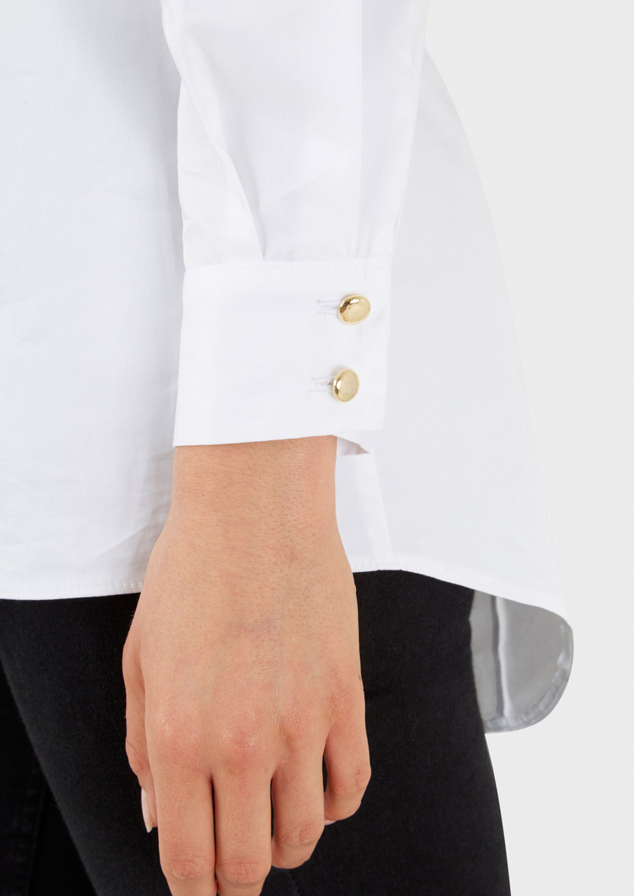 Closet London | Women's White Cross Over Long Sleeve Blouse With