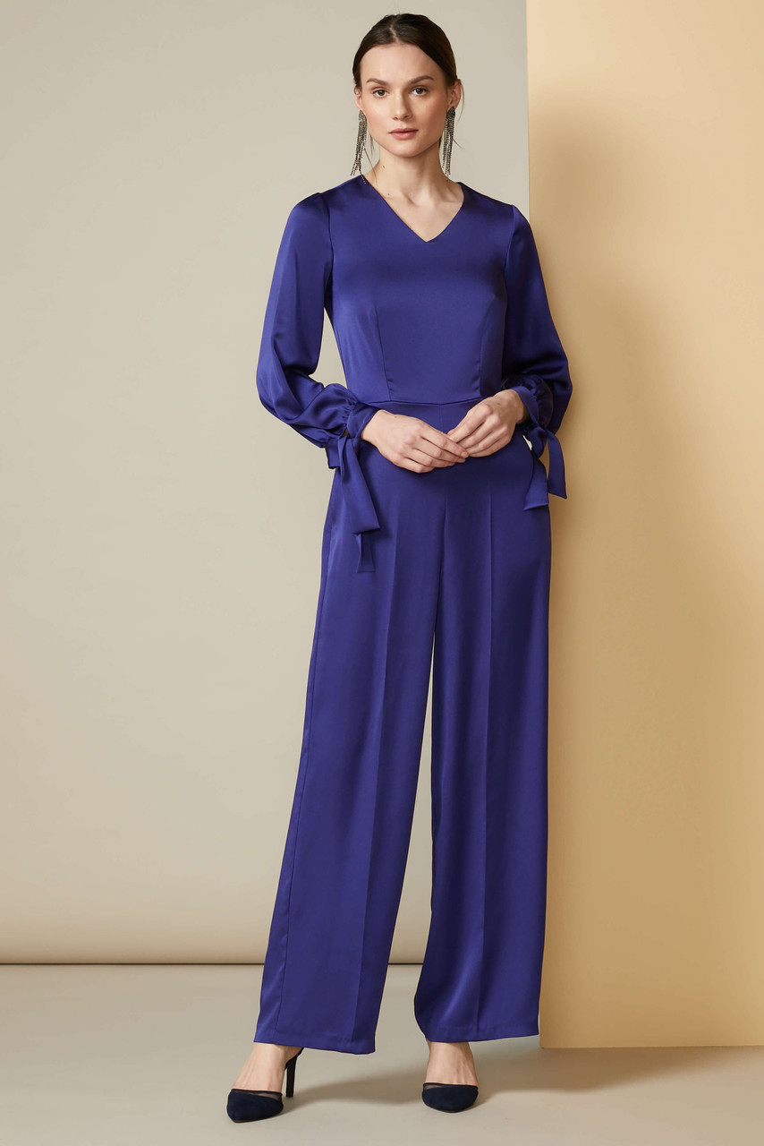 Closet London satin jumpsuit in royal blue