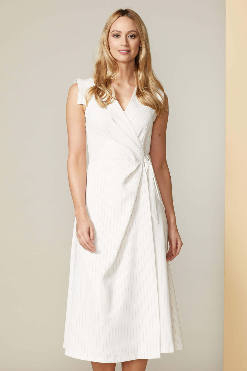 white tie wrap dress