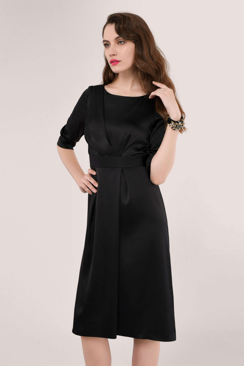 black a line knee length dress