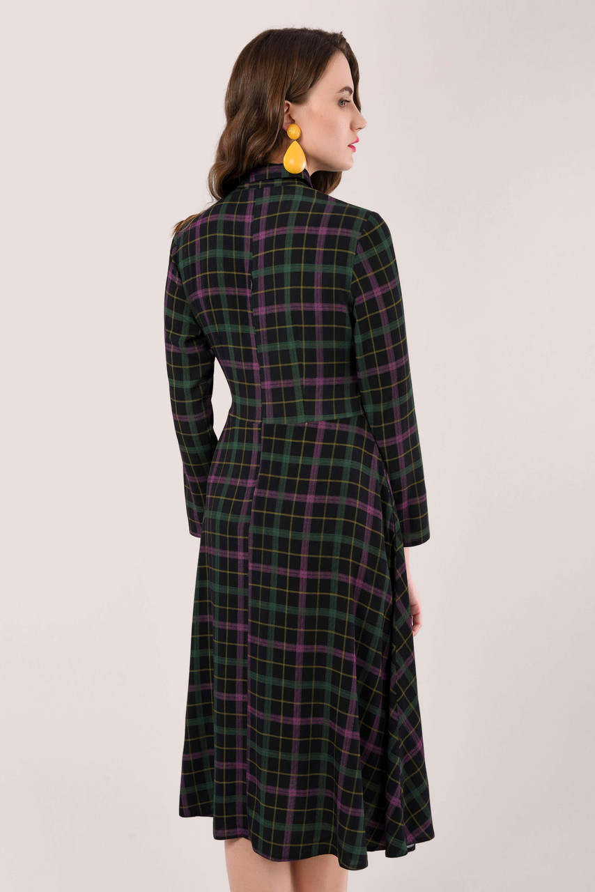 checked shirt dress