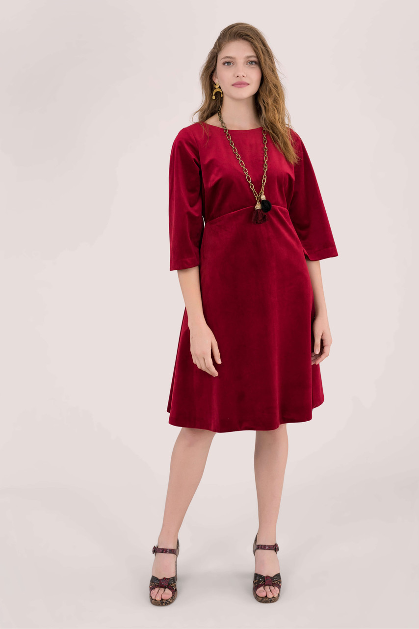 red velvet a line dress