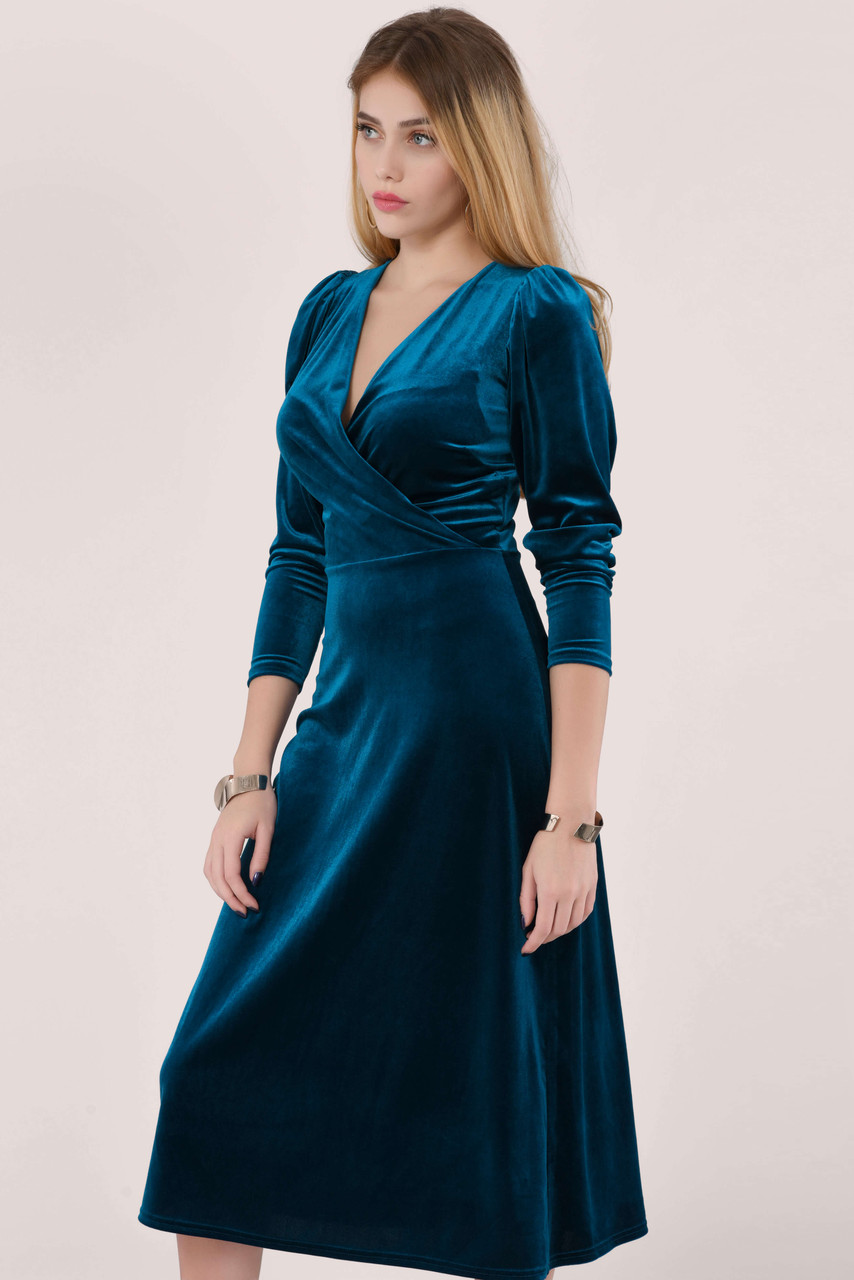 velvet wrap dress