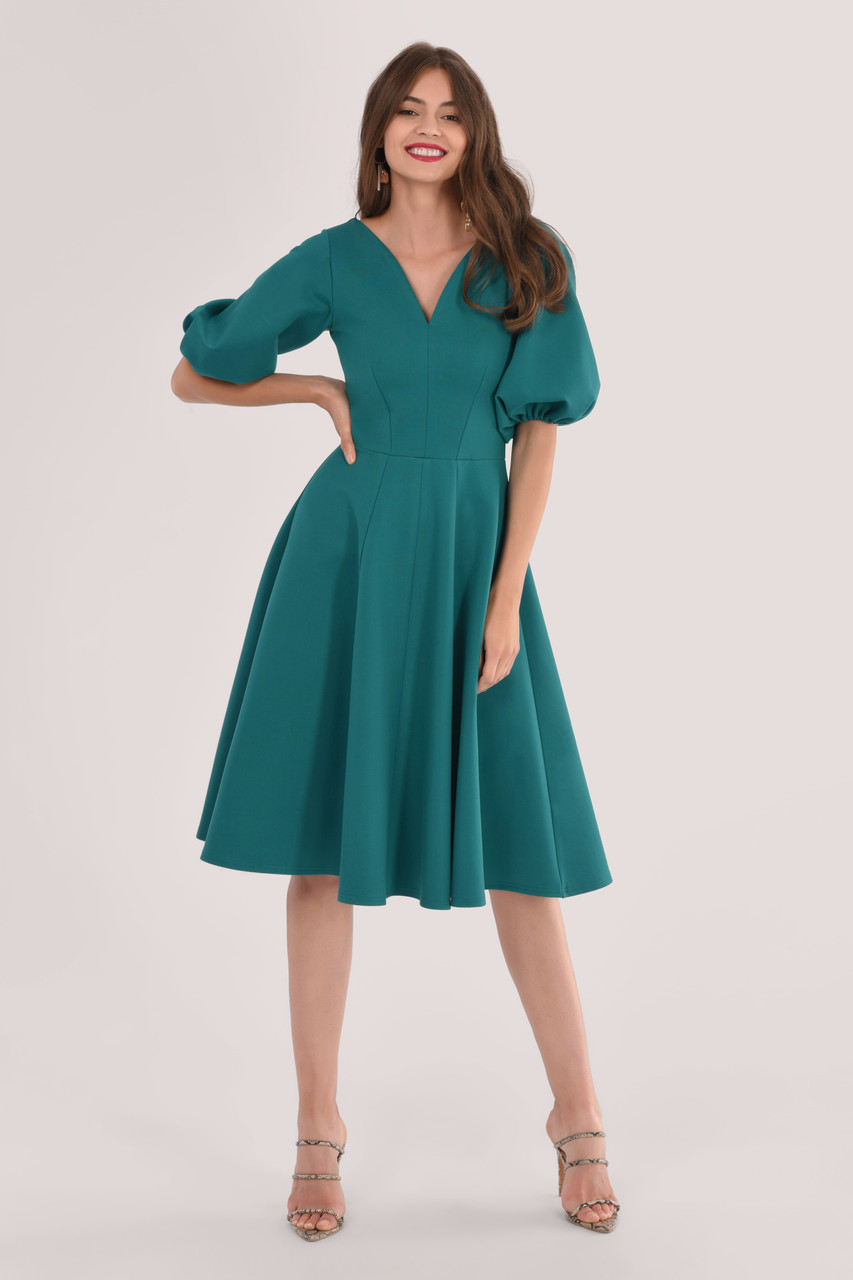 Women's Green Full Circle Skirt Dress