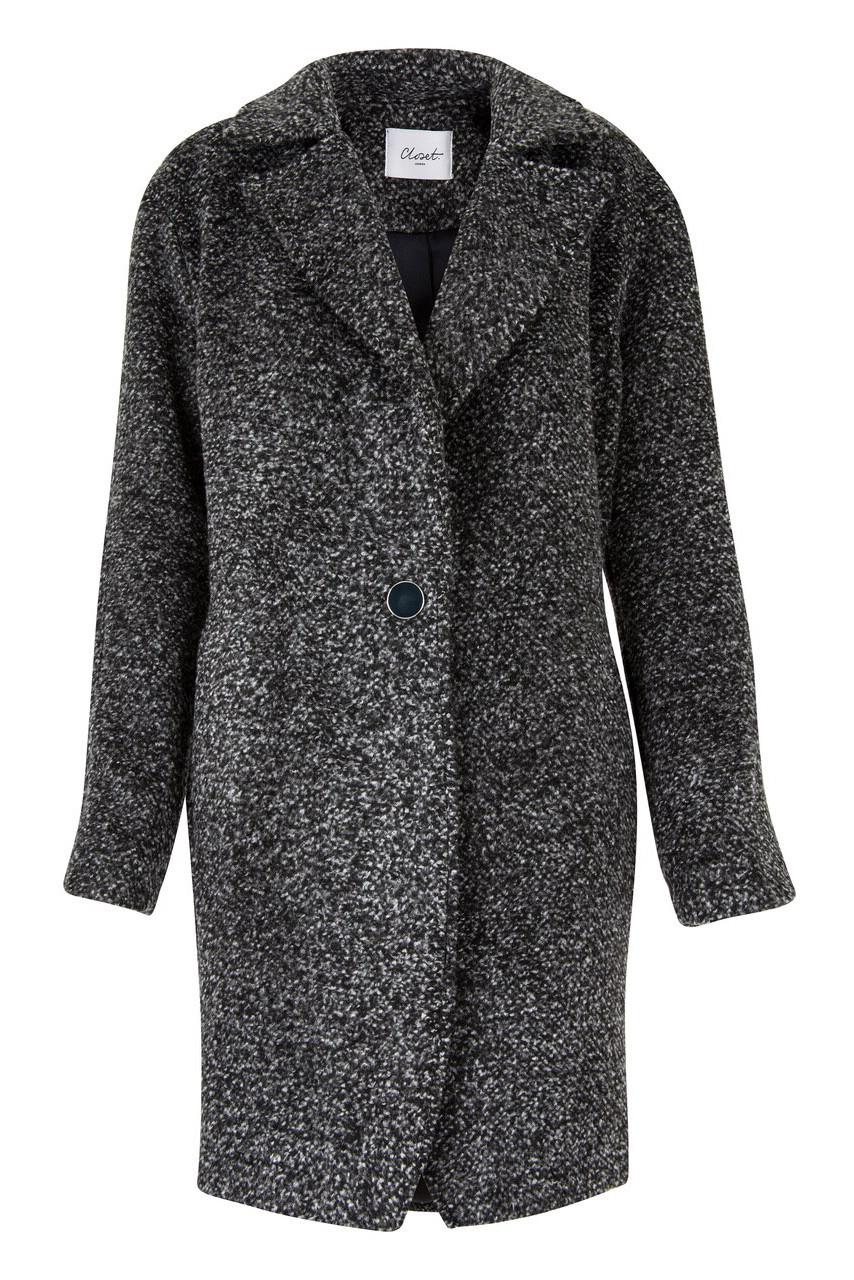 Closet London | Women's Charcoal Button Wool Coat