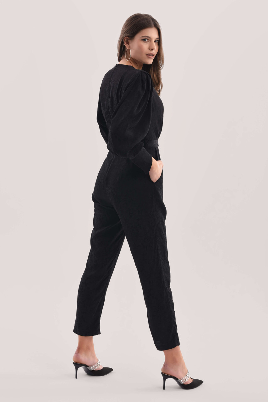 In A Daze Long Sleeve Jumpsuit Black