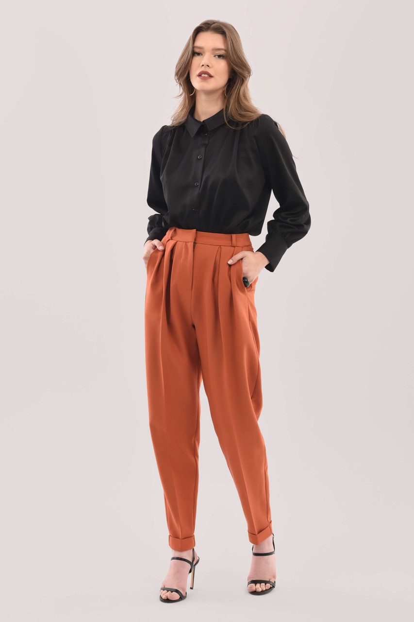 Closet London | Rust Orange Wide Leg Trousers