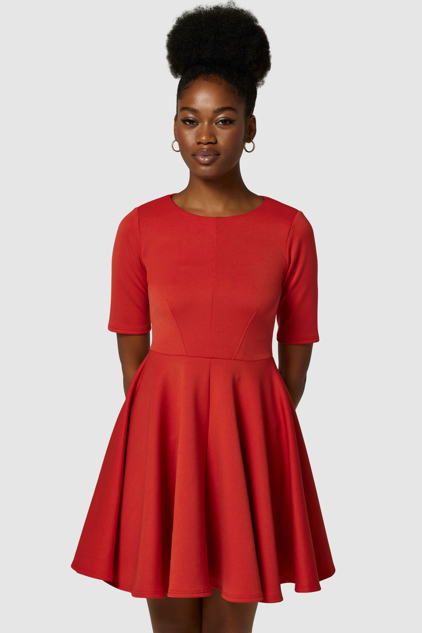 Short sleeve shop skater dress