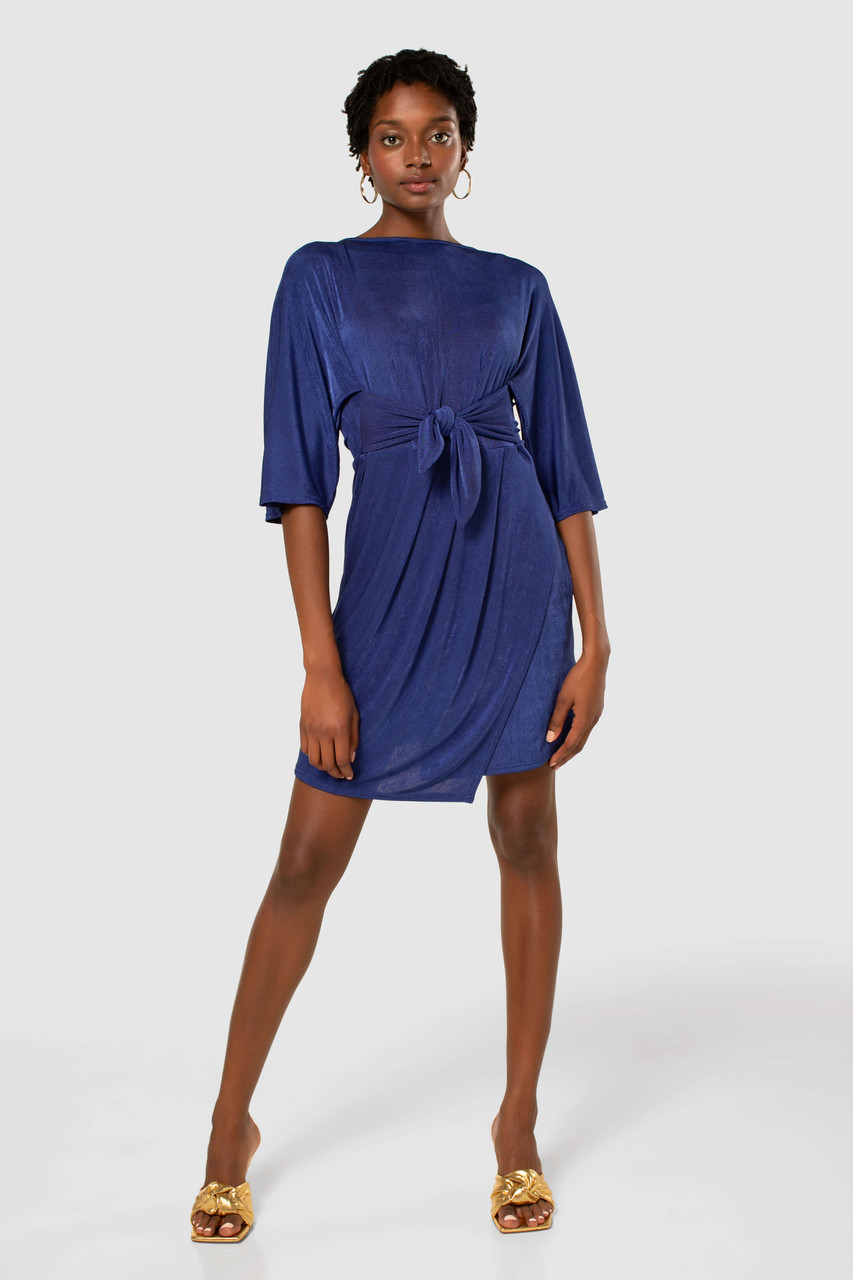 Closet London | Royal Blue Wrap Kimono Dress