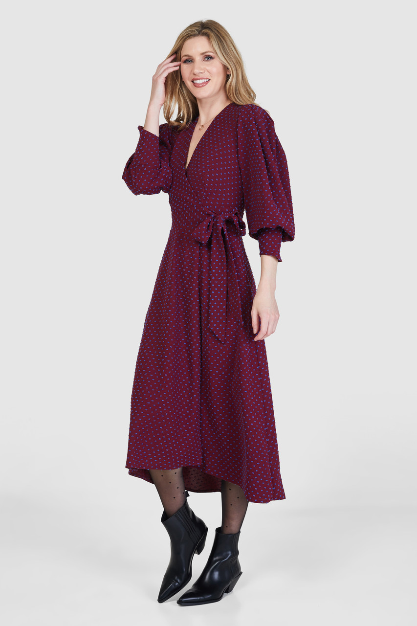 Closet London | Magenta Purple High-Low Wrap Maxi Dress