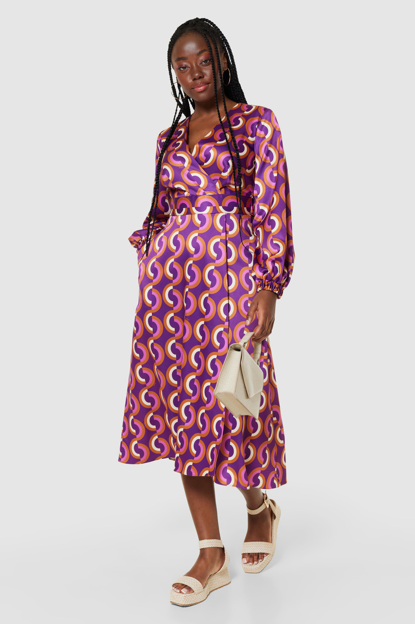 Get Noticed with the Closet London Purple High-Low Wrap Dress | Chic ...