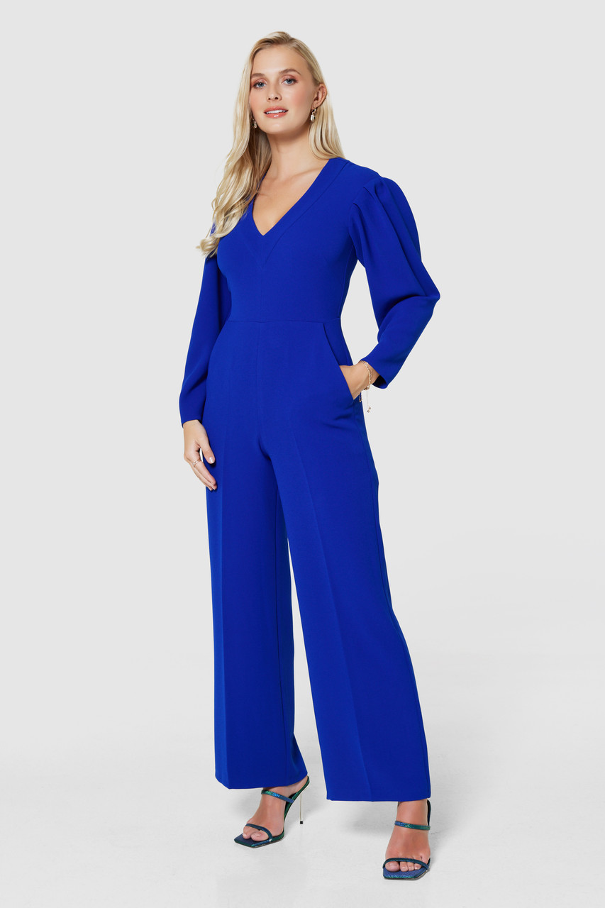 Stylish Royal Blue Wide Leg Jumpsuit | Closet London