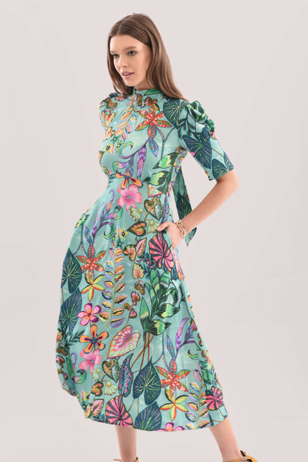 Closet London | Multi Tie Back Print Midi Dress
