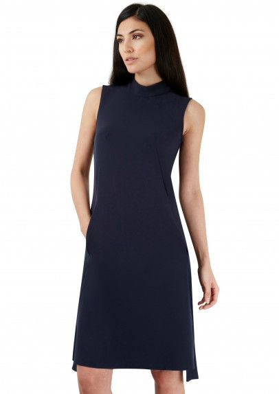 Closet London Navy Sleeveless Collar Tunic Dress