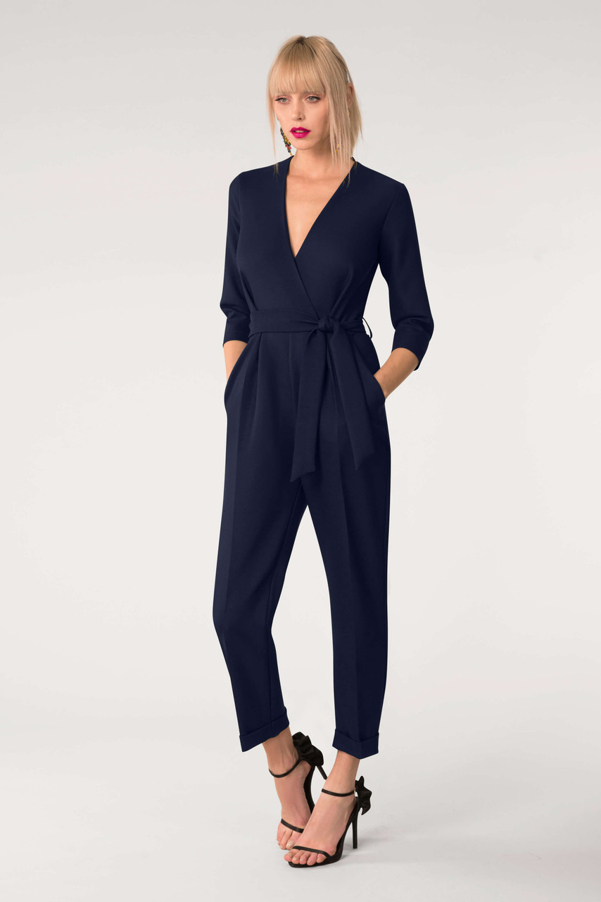 Navy Crossover Jumpsuit