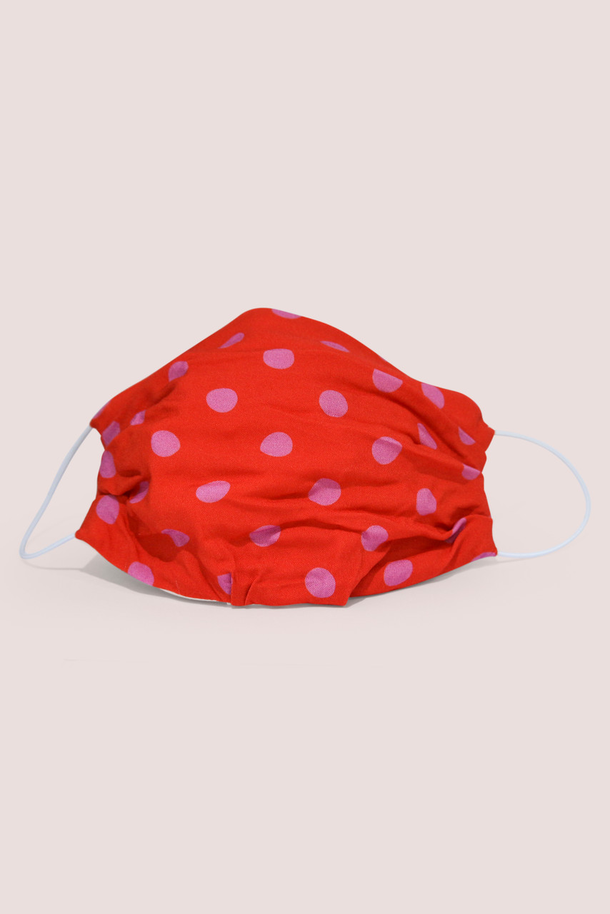 Red Spotted Double Layer Face Mask