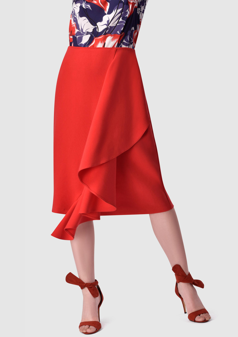 Closet London A-line Skirt with Central Frill