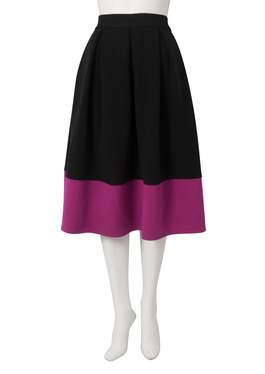 closet london contrast hem midi skirt