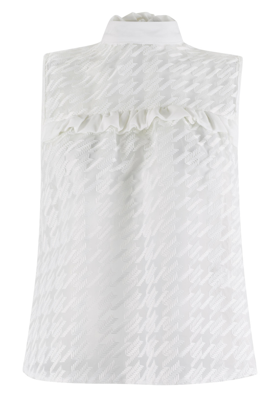 Closet London Bow Detail Sleeveless Frill Blouse