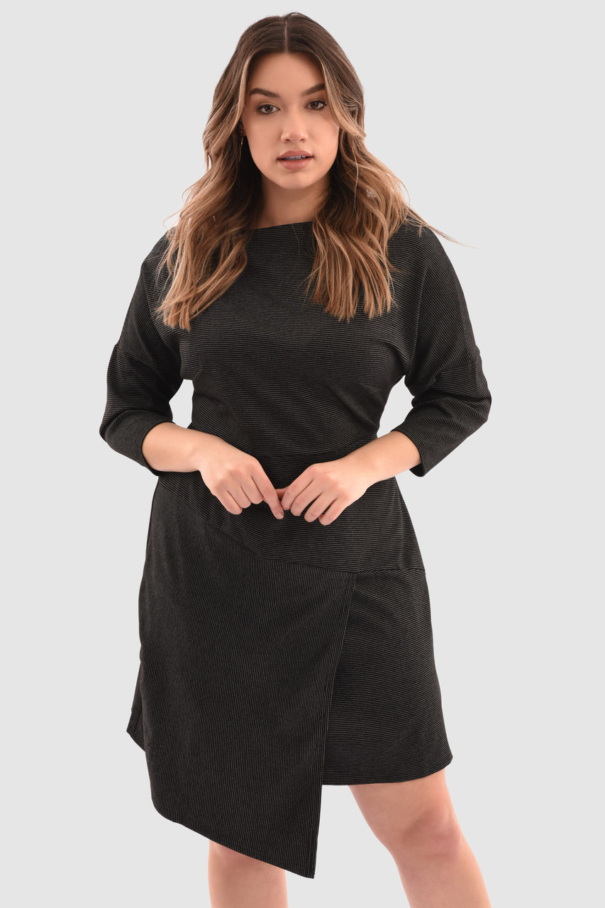 Closet London Curves Black Drop Shoulder Dress