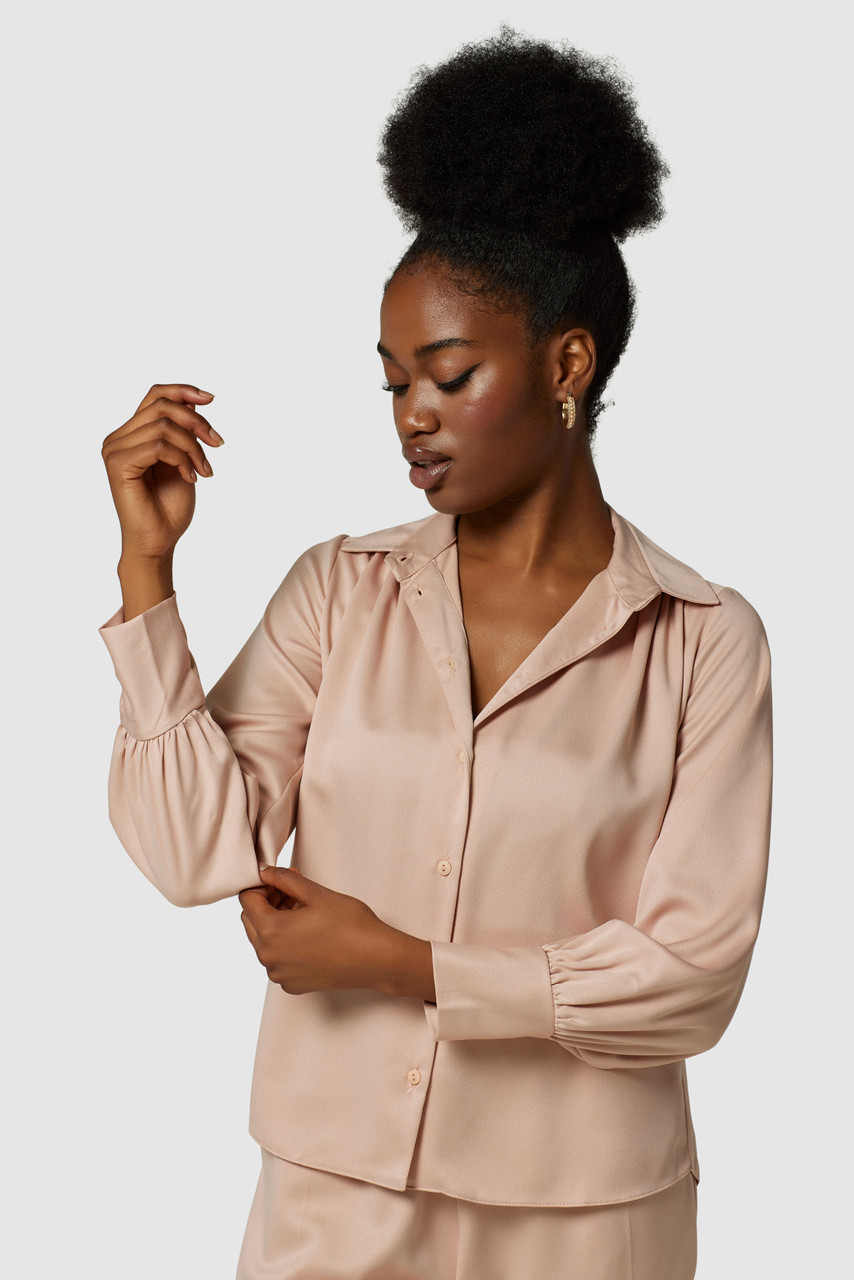 Closet London Blush Gathered Shirt