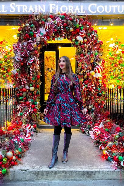 Closet London Red Print Puff Sleeve Mini Dress