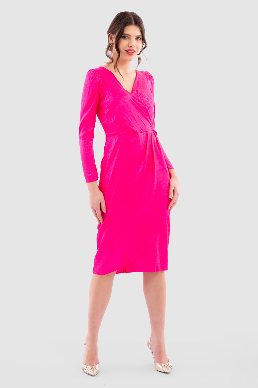 Closet London Pink Wrap Drape Skirt Dress