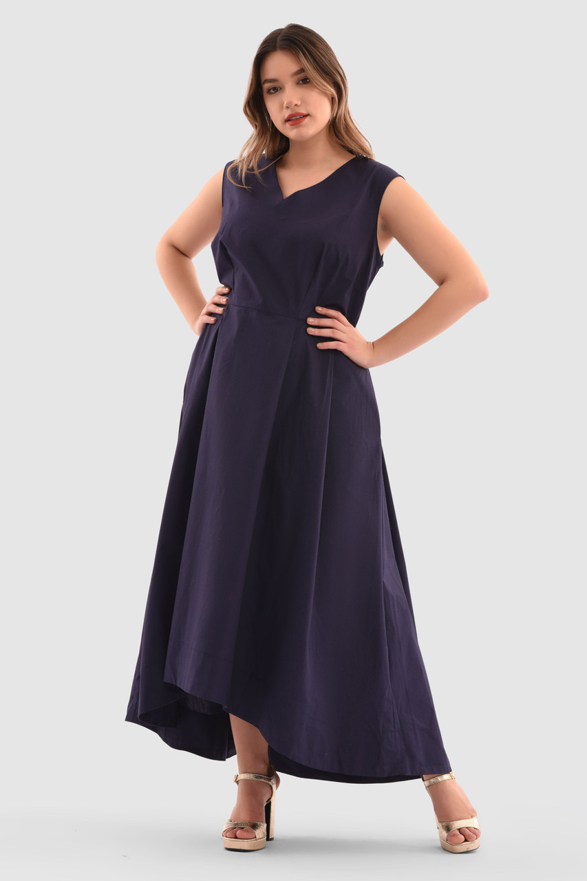 Closet London Curves Navy High Low Dress