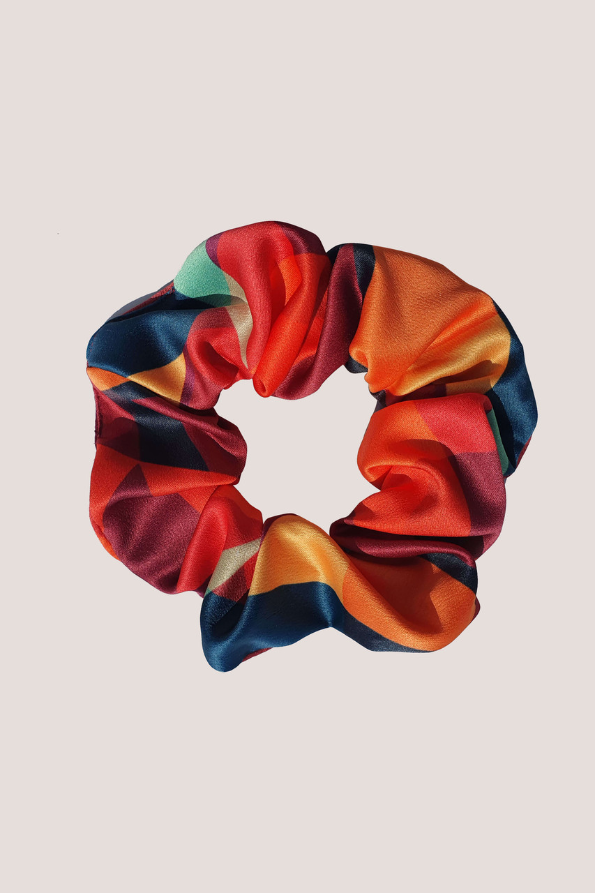 Closet London Orange Print Hair Scrunchie