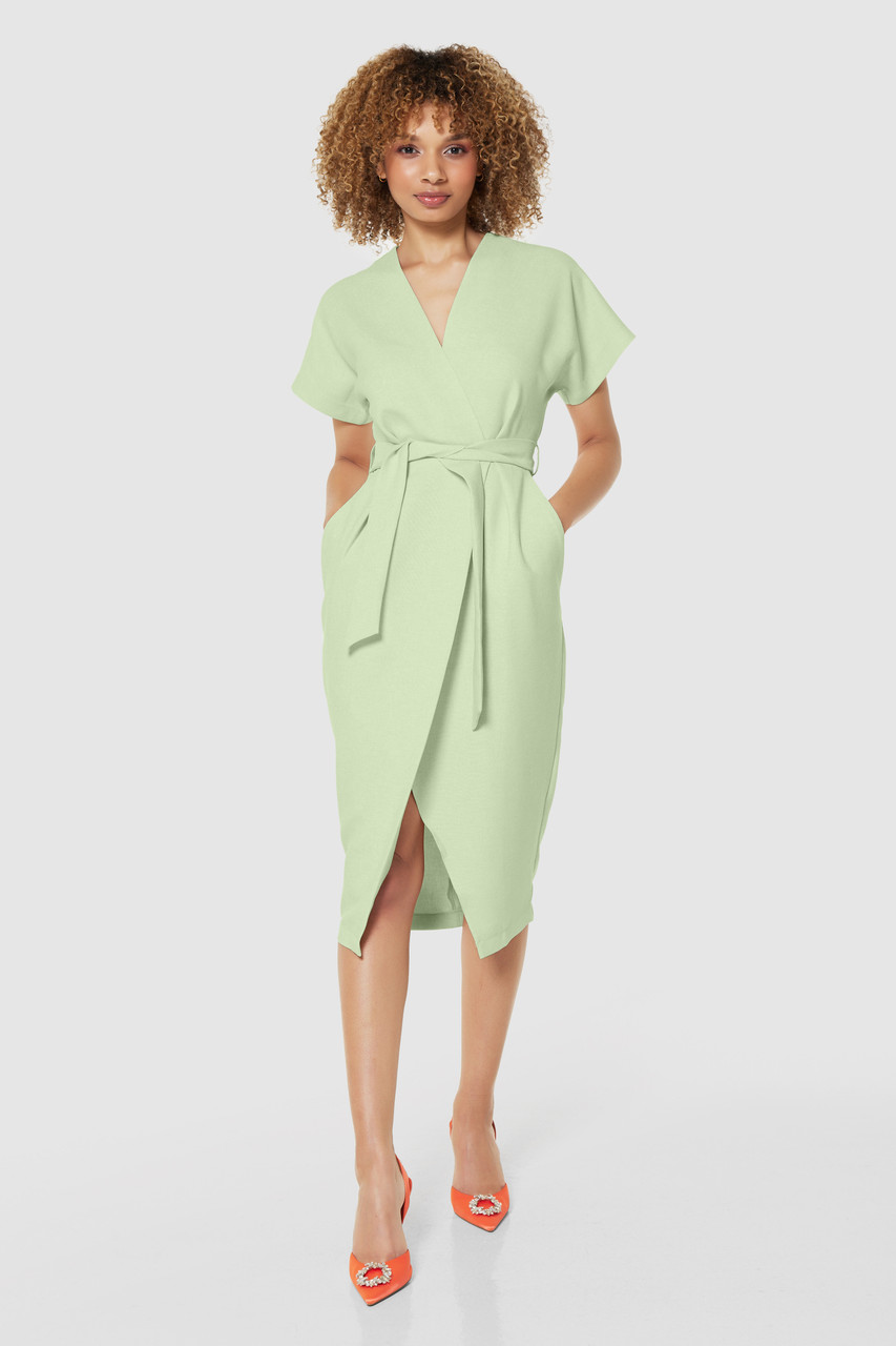 Closet Kimono Wrap Dress  PISTACHIO