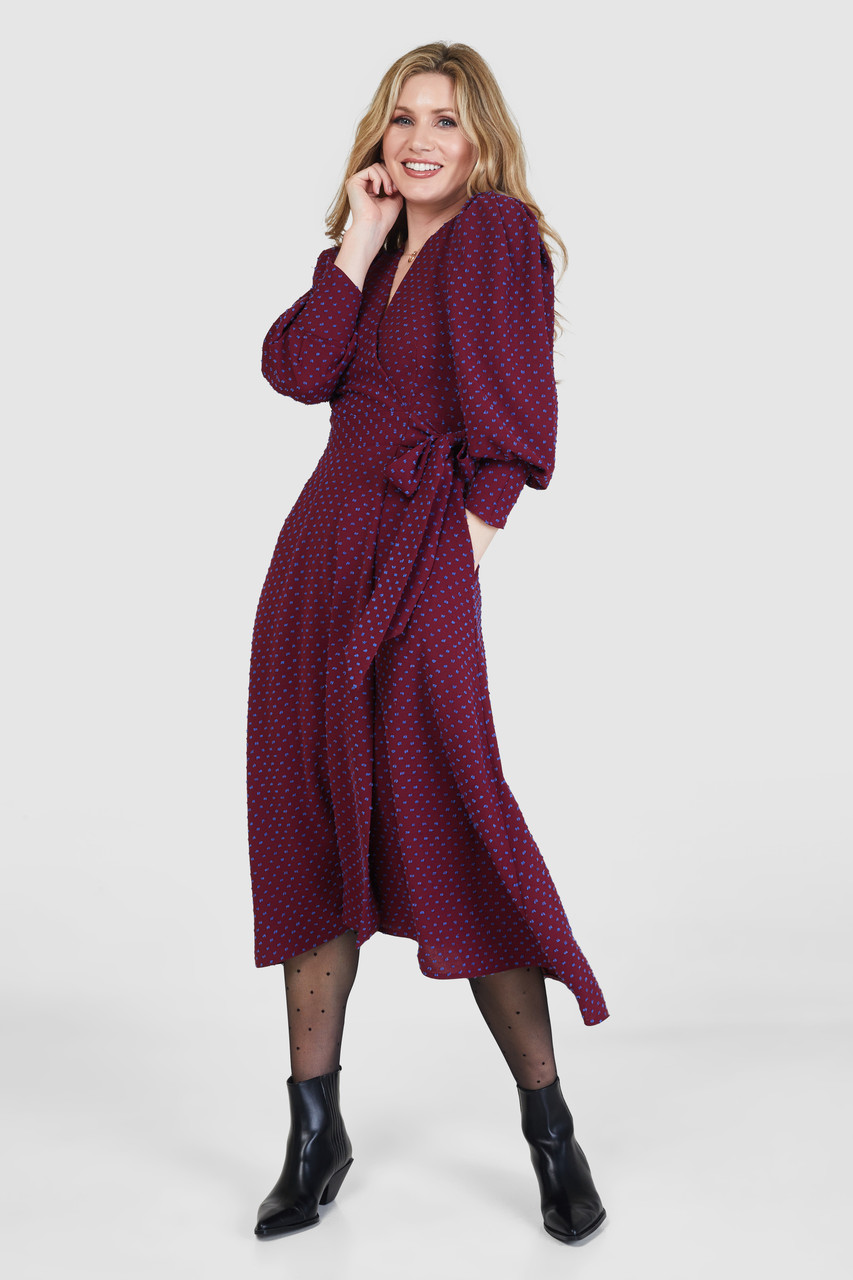 Closet London Magenta Purple  High-Low Wrap Maxi Dress