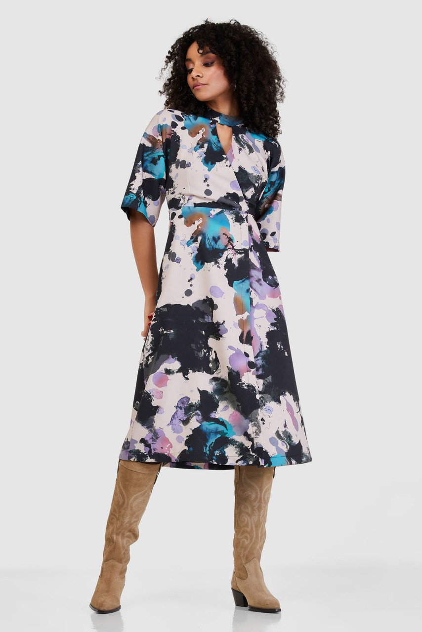 Closet London Multi Print Kimono Wrap Dress