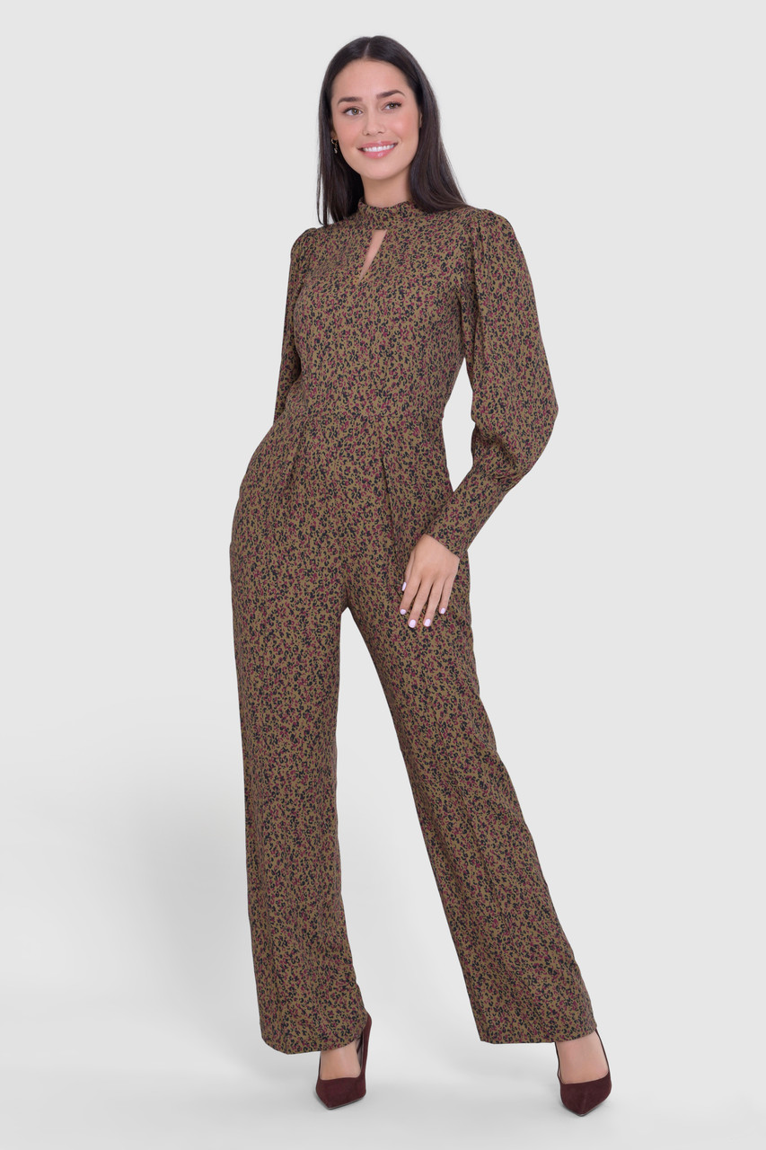 Closet London Bronze Print High Neck Jumpsuit