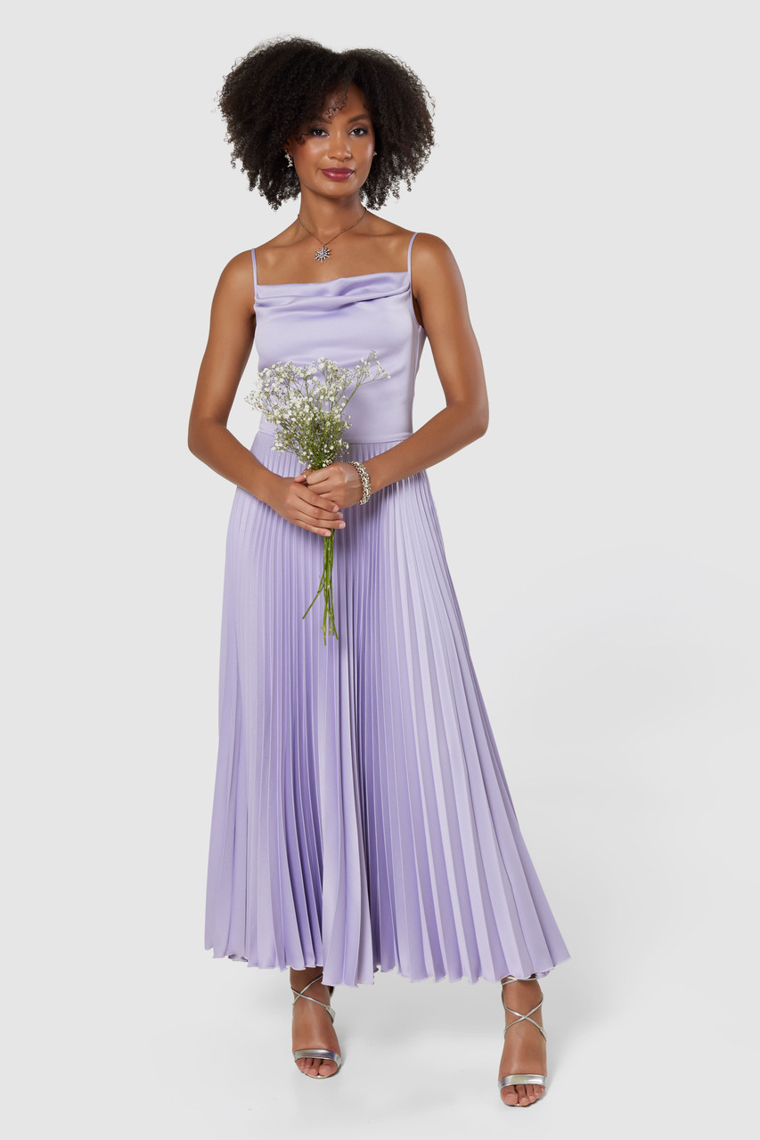 Closet London Lilac purple  Cowl Pleated  Midi Dress