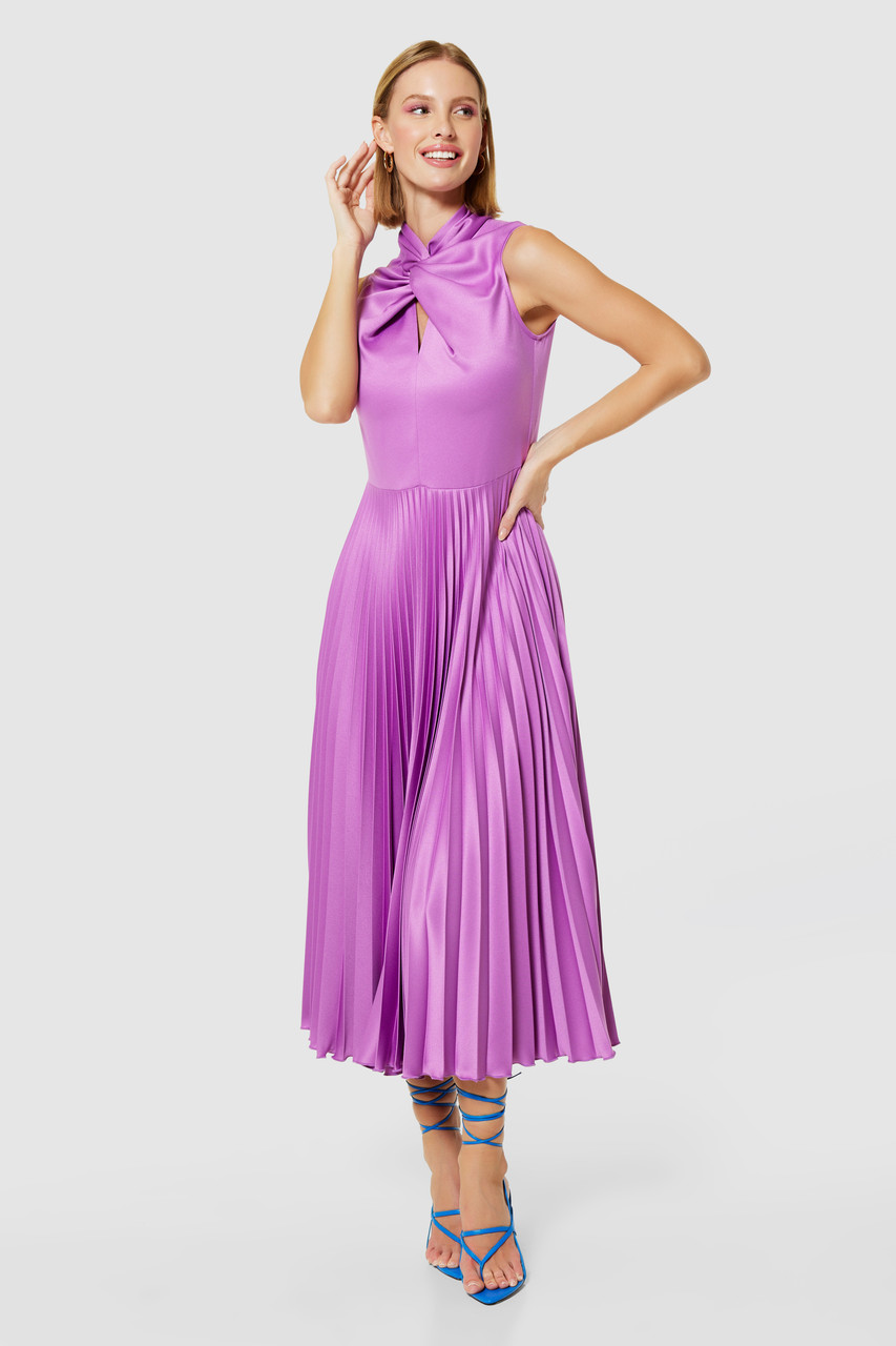 Closet London Violet Pleated Dress