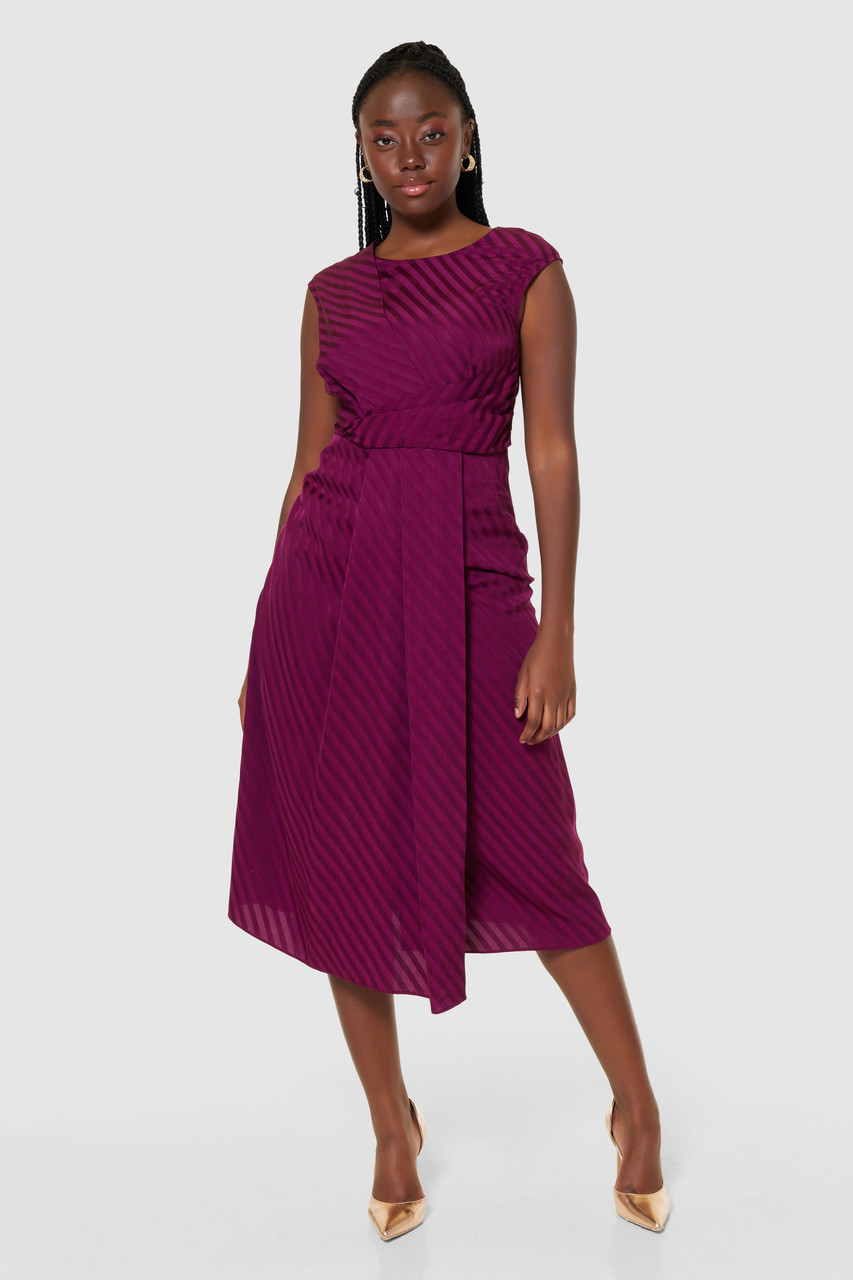 Closet London Purple Maroon A-Line Dress