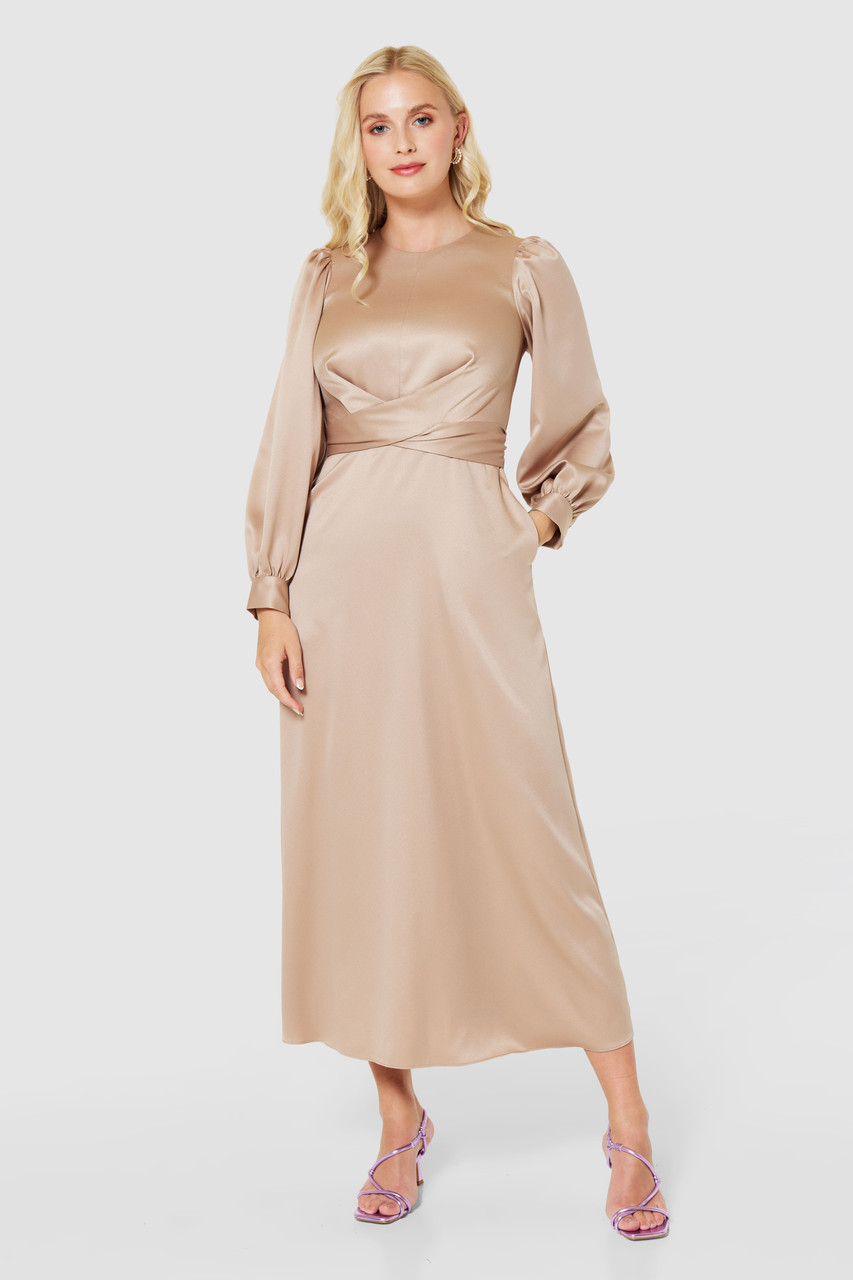 ClosetLondon Brown Mocha A-line Midi Dress