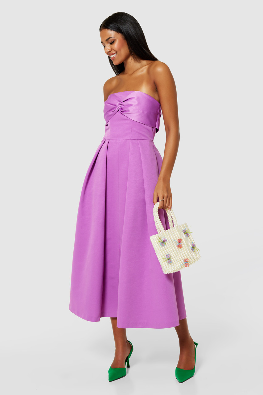 Closet London Purple Violet Strapless A-line Dress