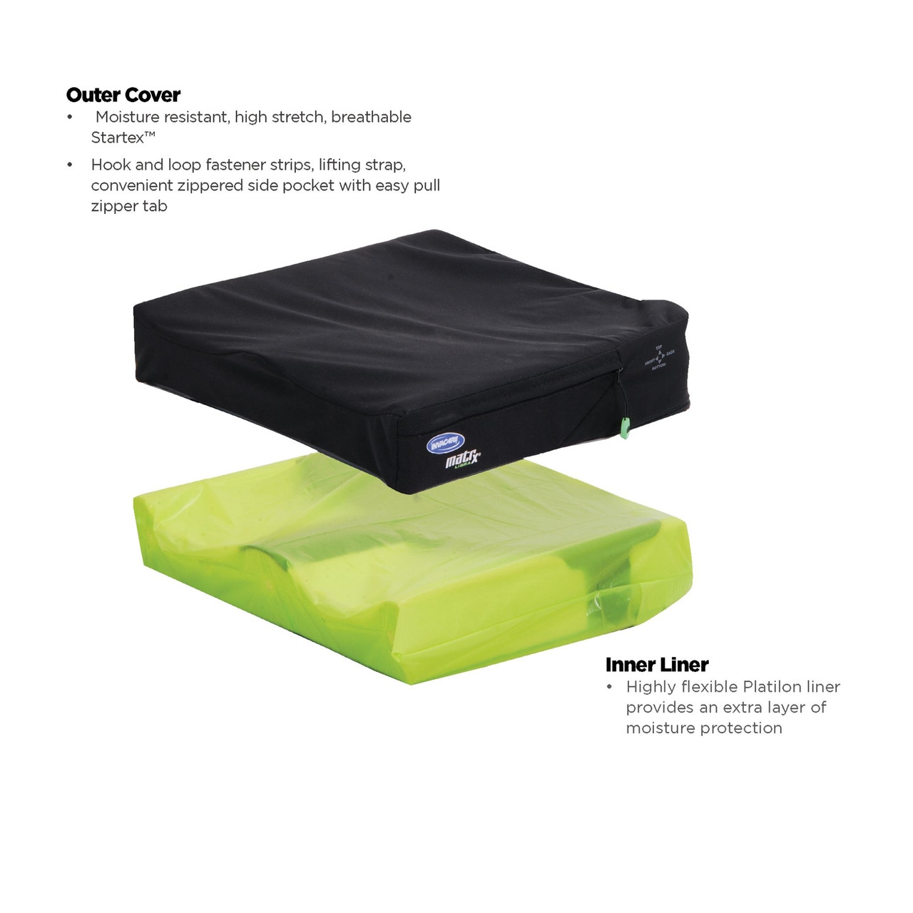 Invacare® Matrx Libra Wheelchair Cushion | Gel Pressure Relief