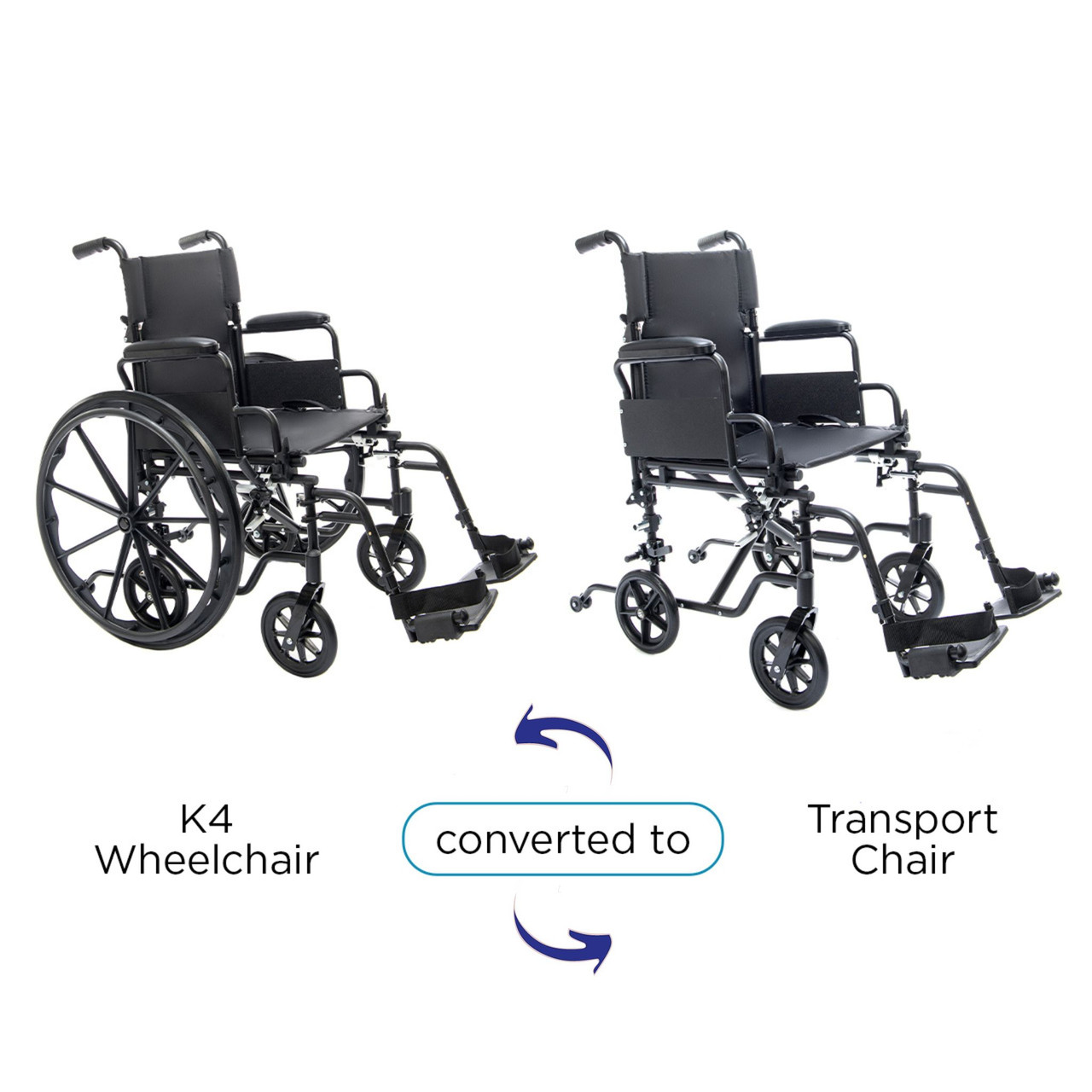 Protekt Cambria Convertible Transport Chair/Wheelchair Combo