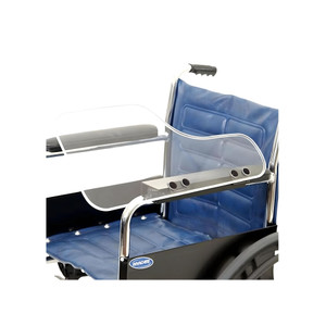 Invacare Clear Acrylic Wheelchair Half Lap Tray - Left Side Invacare Clear Acrylic Wheelchair Half Lap Tray - Left Side