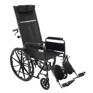 A black manual wheelchair with a tall backrest and adjustable footrests, designed for comfort and support. A black manual wheelchair with a tall backrest and adjustable footrests, designed for comfort and support.