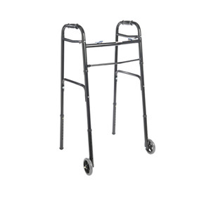Proactive Medical Products - Protekt 2-Button Folding Lightweight Aluminum Walker with 5-in glide wheels Proactive Medical Products - Protekt 2-Button Folding Lightweight Aluminum Walker with 5-in glide wheels