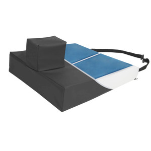Proactive Medical - Protekt Gel Wedge Wheelchair Cushion with Pommel (deconstructed view) Proactive Medical - Protekt Gel Wedge Wheelchair Cushion with Pommel (deconstructed view)