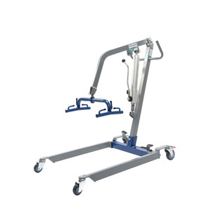 Protekt Transformer Hydraulic Patient Lift 33400H - view from left side angle with lowered spreader bar Protekt Transformer Hydraulic Patient Lift 33400H - view from left side angle with lowered spreader bar